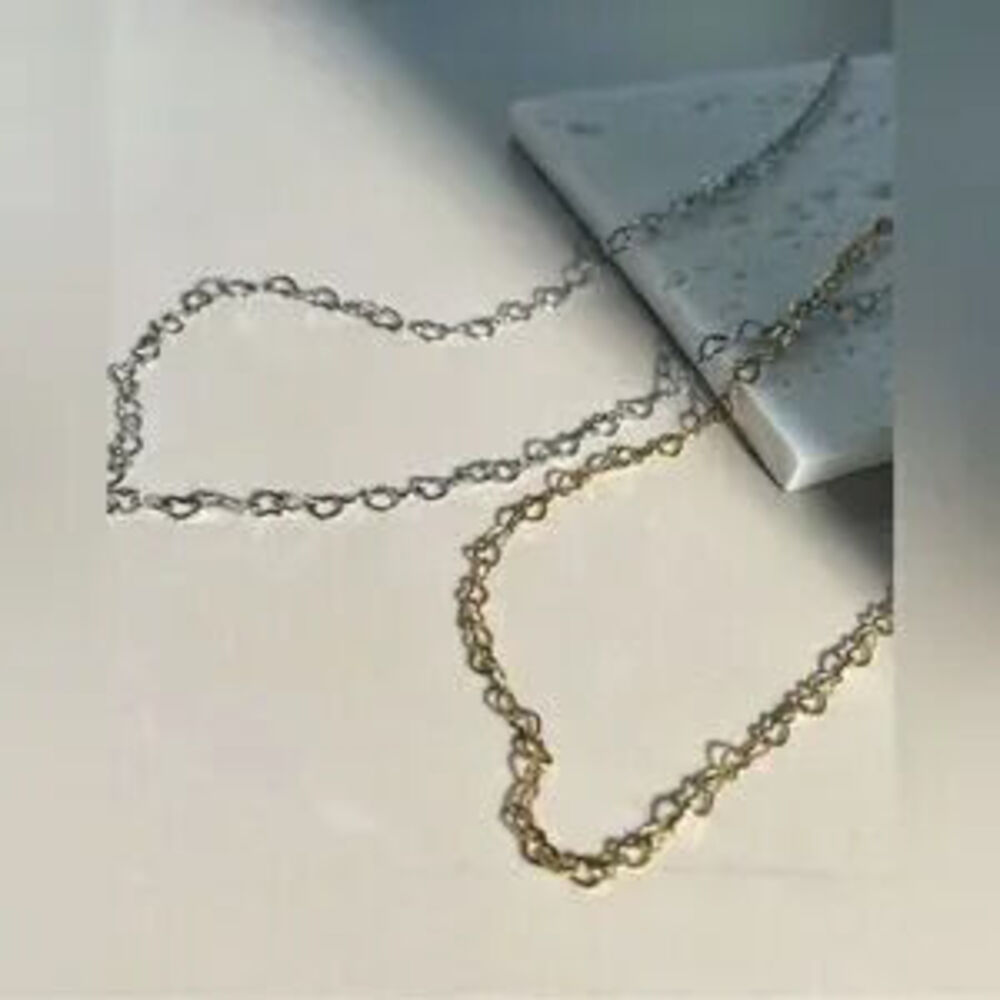 Gold Plated Stainless Steel Heart Chain Necklace | Minimalist Everyday Jewelry - Picture 3 of 3
